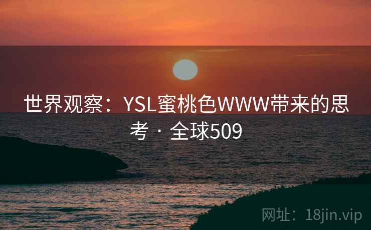 世界观察：YSL蜜桃色WWW带来的思考 · 全球509